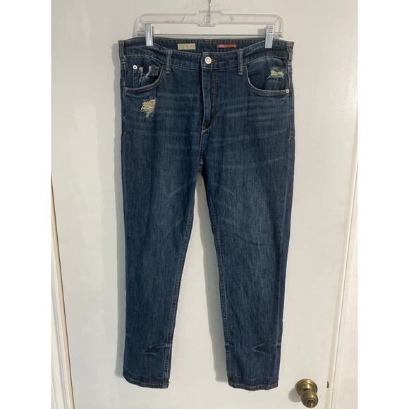 Pilcro boyfriend jeans women size 28 dark blue straight leg relaxed basic comfy - Picture 1 of 6